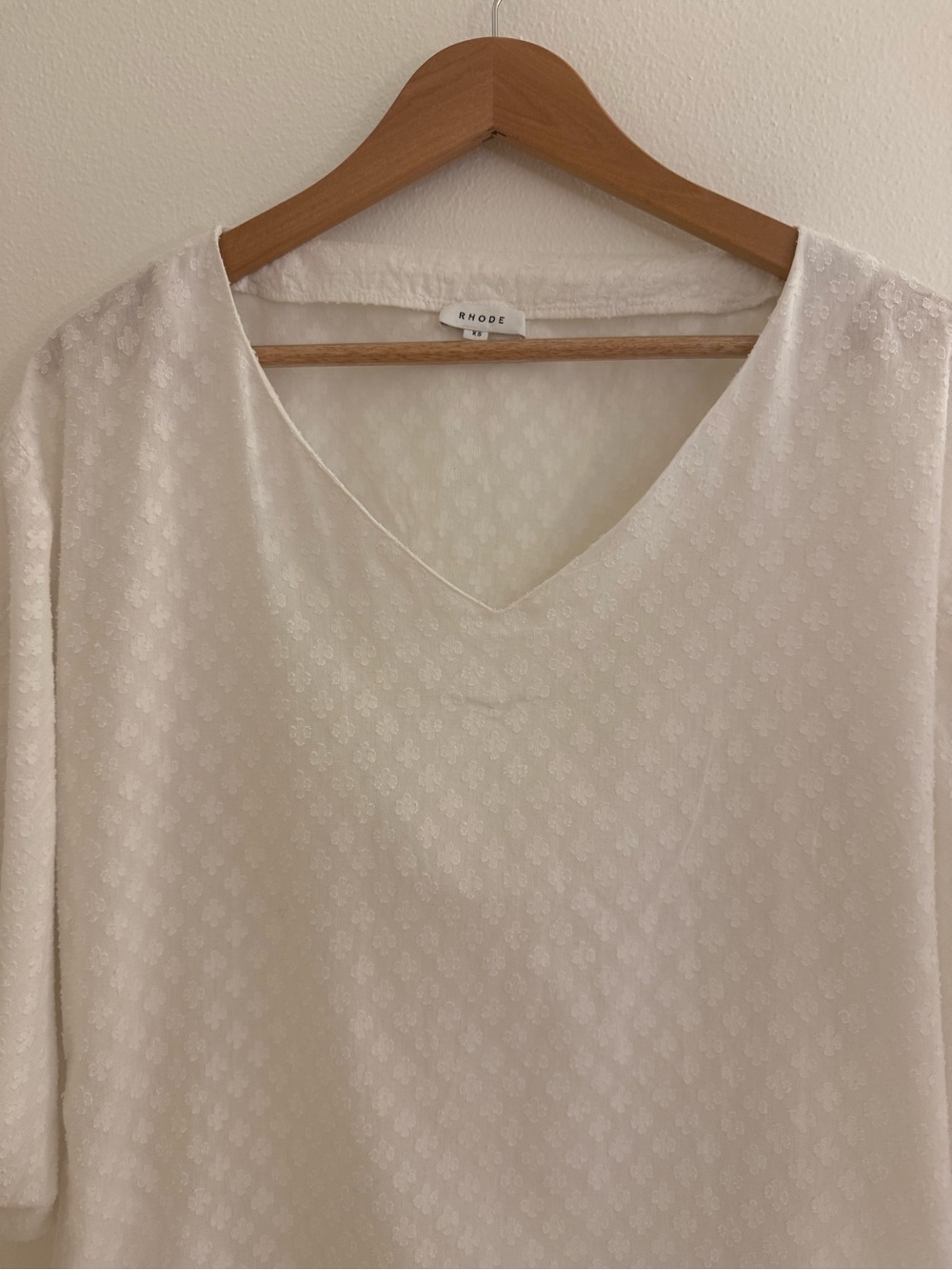 RHODE Arya Mini Dress White Clover Pattern Women’s XS - No Belt 100% cotton. - Picture 4 of 10